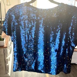 Blue paillette shirt